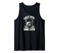 Sweat Now Shine Later Kettlebell Gym Motivation Canotta