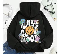 Sweat-shirt À Capuche À Manches Longues Pour Filles Avec Motifs De Dessins Animés Pour Les Loisirs Adaptée Pour L'automne Et L'hiver 6Y,7Y,8Y,9Y,10Y,11-12Y,13-14YFumetto,Ritratto,Lettere,PianteTessuto