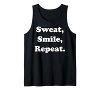 Sweat Smile Repeat Workout Motivation Funny Saying Canotta