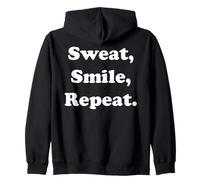 Sweat Smile Repeat Workout Motivation Funny Saying Felpa con Cappuccio