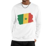 Sweatshirt Donna Felpa Girocollo Senegal Bandiera Nazionale Pullover Top Maniche Lunghe Crewneck Casual Morbido E Caldo Felpata Leggero Autunno Unisex per Tutte Le Stagioni Coppia