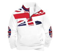 Sweatshirt Uomo, Maglione Pullover con Collo Alto e Mezza Cerniera in Stile Britannico, Casual,Caldo e Morbido, Foderato in Pile, a Maniche Lunghe, per Un Abbigliamento Comodo in Autunno e Inverno.