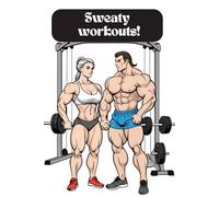 Sweaty workouts! The Bodybuilder Coloring Book for strength training fans. Broad shoulders, thick arms - strong pictures to color. Biceps, triceps, colored pencil.