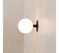 SweAtz Applique da Parete Globo metà secolo Nero Bianco Vetro lattimo Montaggio Semi-Incasso Lampada da soffitto Lampada da Parete Oro Vintage Lampada da Comodino a Sfera Piccola Antica per Camera