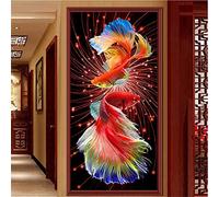 SWECOMZE Kit per pittura con diamanti 5D a forma di pesce rosso, per soggiorno, camera da letto, ufficio, parete e ingresso, 40 x 70 cm