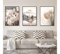 SWECOMZE Set di 3 poster di alta qualità, eleganti decorazioni per la casa per camera da letto e il soggiorno, poster vintage, immagini beige, senza cornice (stile B, 40 x 50 cm)