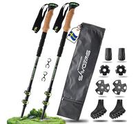 SWEDAYS Bastoni da Trekking Telescopici per Nordic Walking | in carbonio e alluminio uomo/donna, con impugnatura ergonomica in sughero, gommini e sacca per escursionismo e montagna.
