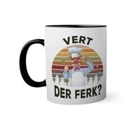 Swedish Chef Vert Der Ferk All'interno colorato nero con tazza della maniglia 330ml