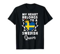 Swedish Queen Swedish Wife Girlfriend Sweden Flag Maglietta