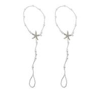 Sweeaau 2 Pz/set Elegante Perla Cavigliera Catene Piedi Catena A Piedi Nudi Sandalo Cavigliera Braccialetti Vacanza Gioielli Spiaggia Spilla di Nozze Mazzi Per Matrimonio Verde, Misura unica, come