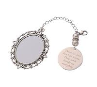 Sweeaau Accessorio fotografico commemorativo in pizzo ovale da sposa fascino commemorativo foto spazio vuoto trasferimento termico per bouquet da sposa personalizzato per memoria di nozze, Argento