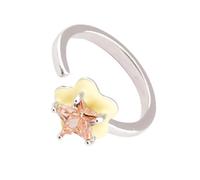 Sweeaau Anelli aperti geometrici moderni scintillanti con zircone quadrato / stella / cuore / ovale modello regolabile da indossare tutti i giorni accessorio scintillante zirconia moda quotidiana