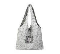 Sweeaau Borsa a tracolla alla moda in tela estetica Borse a tracolla per shopping spiaggia lavoro viaggi grande capacità trendy panno regali spalla floreale, Nero , One Size