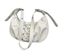 Sweeaau Borsa a tracolla con fiocchi alla moda per uso quotidiano Borse a tracolla leggere Pratica borsa da sera Borsa da donna Borsa a tracolla con dettaglio fiocchi alla moda, bianco, One Size