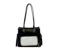 Sweeaau Borsa a tracolla trasparente alla moda Itabag a tracolla con display anime borsa a tracolla per donne ragazze regali trasparente messenger, Nero , One Size