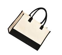 Sweeaau Borsa per la spesa da donna Borsa alla moda in tela di canapa di grande capacità con manico superiore resistente all'acqua da spiaggia da donna borsa resistente all'acqua All-matching Beach