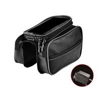 Sweeaau Borsa per telaio anteriore per bici di grande capacità per mountain bike, tubo superiore anteriore, supporto per telefono, borsa da manubrio