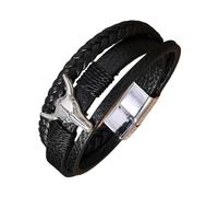 Sweeaau Cinturino da polso unisex in pelle PU, design retrò, a 3 strati, comodo, da indossare tutti i giorni, per feste, cinturino regolabile unisex, Misura unica, come descritto