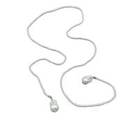 Sweeaau Collana a doppio filo con cristalli verdi e perle coltivate, design comodo per tutti i giorni, elegante collana di perline, Misura unica, come descritto, come descritto