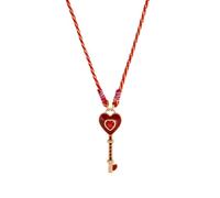 Sweeaau Collana con ciondolo artistico a forma di cuore a goccia che simboleggia piacere positività alla moda catena a strati accessorio in rame dipinto a mano trifogli fascino gioielli per tutti i