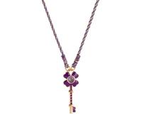 Sweeaau Collana con ciondolo artistico a forma di cuore a goccia che simboleggia piacere positività alla moda catena a strati accessorio in rame dipinto a mano trifogli fascino gioielli per tutti i