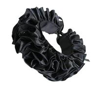 Sweeaau Collo elisabettiano da donna Ruff Teatro Rasi Increspato Faux Collare Scialle Clown Girocollo Shakespeariano Cosplay Accessorio Rievocazione Storica Collo, Nero , Taglia unica