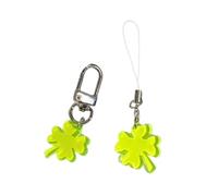 Sweeaau Confezione da 2 portachiavi unici con ciondolo a forma di quattro foglie, ciondolo per borsa, regalo per individui alla moda, accessorio divertente per la scuola
