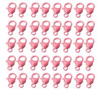 Sweeaau Confezione da 40 chiusure a moschettone colorate a forma di cuore, portatili, per gioielli, artigianato, accessori e progetti creativi