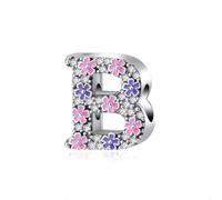 Sweeaau Elegante ciondolo a forma di iniziale con strass colorati, accessorio portatile da indossare tutti i giorni e accessori per feste con strass colorati, Misura unica, come descritto, come