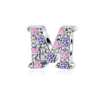 Sweeaau Elegante ciondolo a forma di iniziale con strass colorati, accessorio portatile da indossare tutti i giorni e accessori per feste con strass colorati, Misura unica, come descritto, come