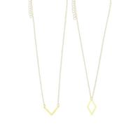 Sweeaau Elegante collana girocollo a forma di V geometrica con rombo e catena regolabile per clavicola, accessorio elegante per il collo per le donne collana da indossare tutti i giorni