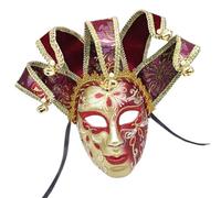 Sweeaau Masquerade Full Face Vintage Commedia Con Campane Halloween Cosplay Per Donne Uomini Mascherata Proms Festa a Tema Alla Moda