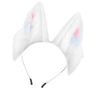 Sweeaau Orecchie da coniglietto cerchietto orecchie di animale fasce per capelli in peluche orecchie da coniglio peloso fascia per Halloween cosplay costume coniglietti accessori per capelli