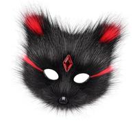 Sweeaau Peluche decorato con strass a mezzo volto per feste elegante gatti volpi design confortevole traspirante palla pelosa di lusso