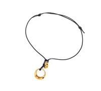 Sweeaau Robusta collana circolare in lega bella collana circolare cava unica catena per il collo che migliora l'eleganza quotidiana che simboleggia amore e impegno, Misura unica, come descritto, come