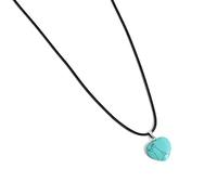 Sweeaau Romanzo Pietra Naturale Pendente Verde Temperamento Ama Cuore Pietra Collana di Cristallo Regalo Trend Gioielli Loves Cuore Pendente Lungo Cera Corda Gioielli