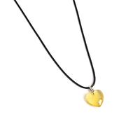 Sweeaau Romanzo Pietra Naturale Pendente Verde Temperamento Ama Cuore Pietra Collana di Cristallo Regalo Trend Gioielli Loves Cuore Pendente Lungo Cera Corda Gioielli