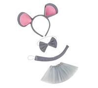 Sweeaau Set con cerchietto e coda con orecchie stravaganti, per spettacoli di travestimento per bambini e feste a tema, fascia per costume per bambini