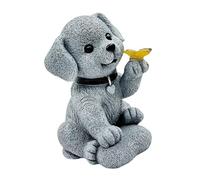 Sweeaau Statuetta decorativa a forma di farfalla in resina, decorazione a energia solare, statuetta decorativa per cani