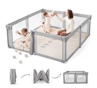 Sweeby Box per bambini, recinto pieghevole, extra large, per interni ed esterni, box sicuro per neonati e bambini (grigio siderale, 150 x 150 cm)