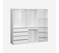 sweeek Armadio Guardaroba modulare con 3 Elementi, Modulo, Bianco, 200x45x180 cm