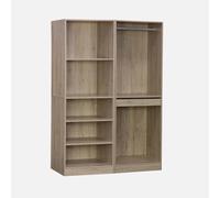 swe rmadio modulare con 2 elementi, Modulo, Marrone naturale, 120x45x180 cm