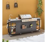 swe arbecue a Gas a 5 fuochi con 1 bruciatore Laterale, D'Artagnan, Nero, 208.5x58x88 cm