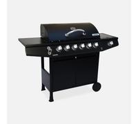 swe arbecue a Gas con 7 bruciatori di Cui 1 Laterale Nero - 137.5x43.5x103 cm