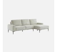 swe ivano angolare destro in tessuto e metallo, 3 posti Crema - 134x260x84 cm