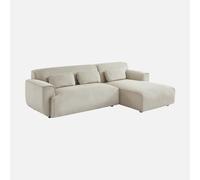 swe ivano angolare destro in velluto a coste, 2-3 posti Beige grigio - 196x151x73 cm