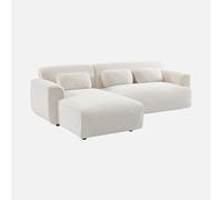 swe ivano angolare in tessuto bouclé, 3 posti Crema - 196x151x73 cm