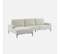 swe ivano angolare sinistro in tessuto e metallo, 3 posti Crema - 134x260x84 cm