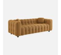 swe ivano in tessuto bouclé, 3 posti Mostarda - 99x229x71 cm