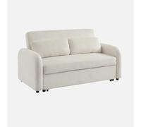 swe ivano letto arrotondato in velluto a coste, 2 posti Bianco - 170x90x88 cm